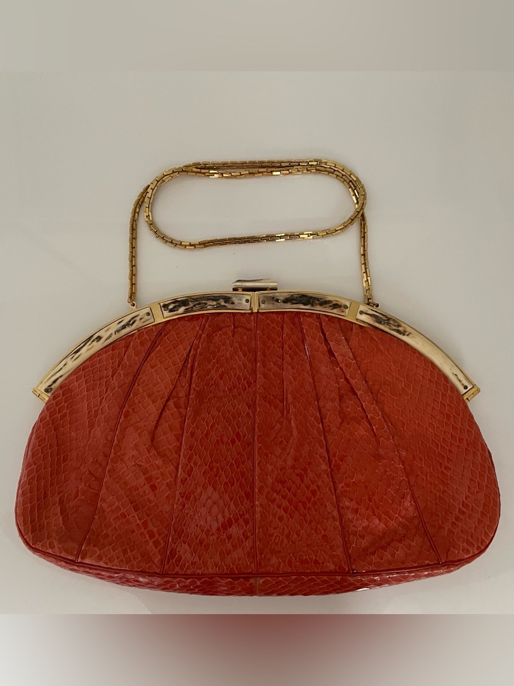 Judith Leiber Vintage Snake Skin & Antler Purse / Clutch